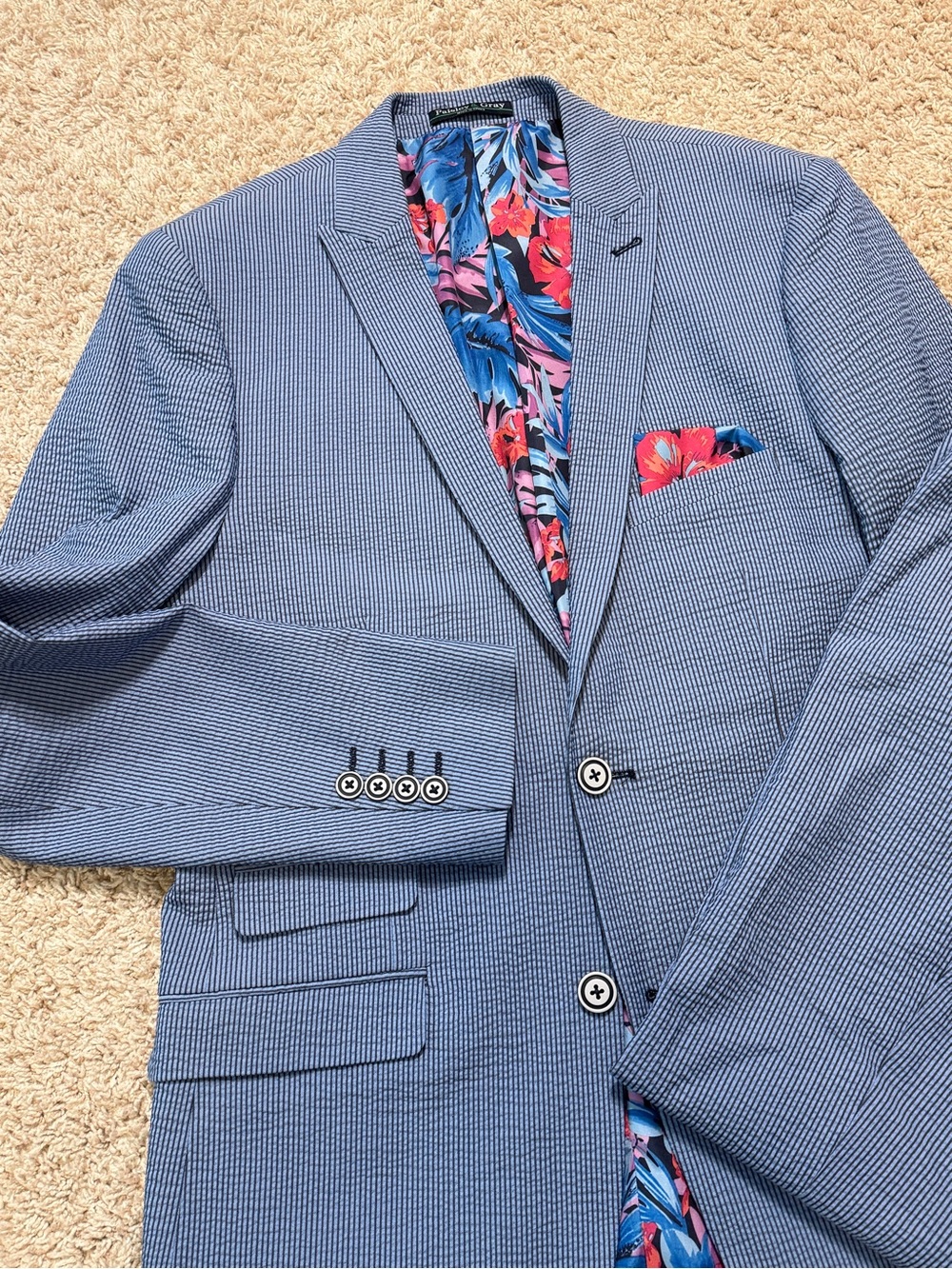Paisley & Gray Ashton Men's Slim Fit Suit Jacket Peak Lapel, Stylish Design 38R - Picture 4 of 16